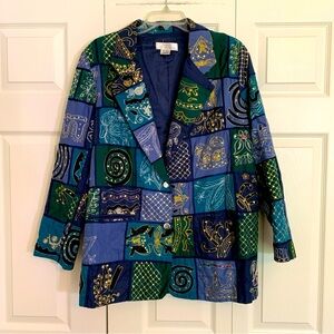 Sandy Starkman Vintage Wearable Art lightweight blazer.    N1